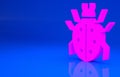 Pink Mite icon isolated on blue background. Minimalism concept. 3d illustration. 3D render