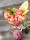 Mochi japanese dessert, top view close up food photography Royalty Free Stock Photo