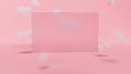 Pink mockup scene clouds glass intro 3d