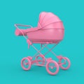 Pink Modern Baby Carriage, Stroller, Pram Mock Up. 3d Rendering Royalty Free Stock Photo