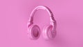 Pink Modern Headphones Simple