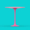 Pink Modern Plastic Round Table Mock Up in Duotone Style. 3d Rendering Royalty Free Stock Photo