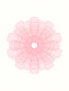 Pink money style emblem or rosette. Vector Illustration. Detailed