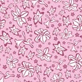 Pink monochrome amaryllis floral pattern seamless vector background