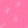 Pink Monochrome Love Tree Polka Seamless Pattern Background