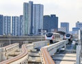 The pink monorail Mass Transit System serving in the Metropolitan Region Royalty Free Stock Photo