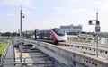 The pink monorail Mass Transit System serving in the Metropolitan Region Royalty Free Stock Photo