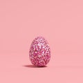 Pink Monotone Mosaic Egg on Pink background.