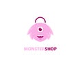 Pink Monster shop logo Royalty Free Stock Photo