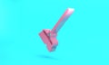Pink Mop icon isolated on turquoise blue background. Cleaning service concept. Minimalism concept. 3D render