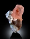 Pink Morganite  with quartz mineral specimen from afghanistan Royalty Free Stock Photo