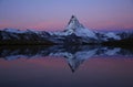 Pink morning sky over the Matterhorn Royalty Free Stock Photo