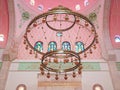 pink mosque ( King Hussain Mosque ) in Madaba, Jordan.