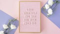 pink motivational text board view. High quality photo