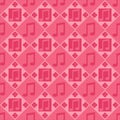 Pink musical notes pattern