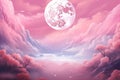 Pink mystical and fantasy landscape