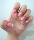 Pink nails by thalia Royalty Free Stock Photo