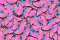 Pink natural pattern. abstract pink pattern of morpho butterflies. wings of a butterfly Morpho. flight of pink butterflies abstrac