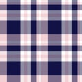 Pink and Navy Plaid Tartan Checkered Seamless Pattern Royalty Free Stock Photo