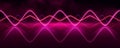 Pink neon audio sound voice wave pulse light.