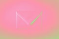 Pink and neon green color envelope on vivid pink background. Minimal concept