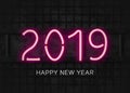 Pink Neon 2019 Happy New Year