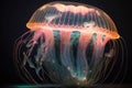 PInk neon jellyfish underwater