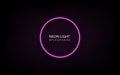 Pink Neon Light Circle Frame On The Background Vector Illustration Royalty Free Stock Photo