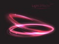 Pink neon ovals or circles for light effect