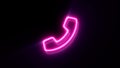 Pink neon phone sign blinks and appear in center