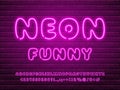 Pink neon realistic font set. shining tube, lamp, signboard