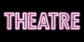 Pink Neon Theatre Sign Royalty Free Stock Photo