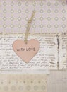 Pink Nostalgic Heart With Love Text