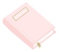 Pink Notebook with Gold Glitter Label and Bookmark Royalty Free Stock Photo