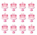 Pink Numbered Birthday Cakes