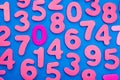 Pink Numbers on Blue