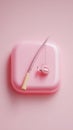 Pastel Pink Fishing Rod Icon, Recreation and Leisure Concept Design Element Royalty Free Stock Photo