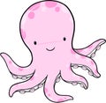 Pink Octopus Vector Illustration Royalty Free Stock Photo