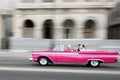 Pink old convertible car