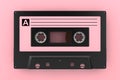 Pink Old Vintage Audio Cassette Tape. 3d Rendering Royalty Free Stock Photo
