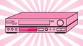 Pink old vintage three-dimensional retro hipster antique video recorder for videocassettes for watching movies, videos from the 80 Royalty Free Stock Photo