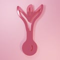 Pink Onion icon isolated on pink background. Minimalism concept. 3D render illustration Royalty Free Stock Photo