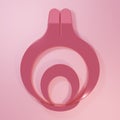 Pink Onion icon isolated on pink background. Minimalism concept. 3D render illustration Royalty Free Stock Photo