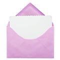 Pink open envelope.