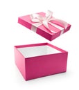 Pink open gift box