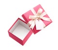 Pink Open Gift Box Isolated on White