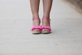 Pink open-toed shoes