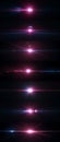 Pink Optical Solar Light Lens Flare Effect Isolated On Black Background. Royalty Free Stock Photo