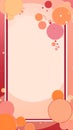 a pink and orange background with bubbles and an empty frame Royalty Free Stock Photo