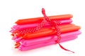 Pink and orange candles Royalty Free Stock Photo